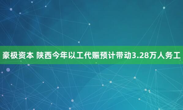 豪极资本 陕西今年以工代赈预计带动3.28万人务工